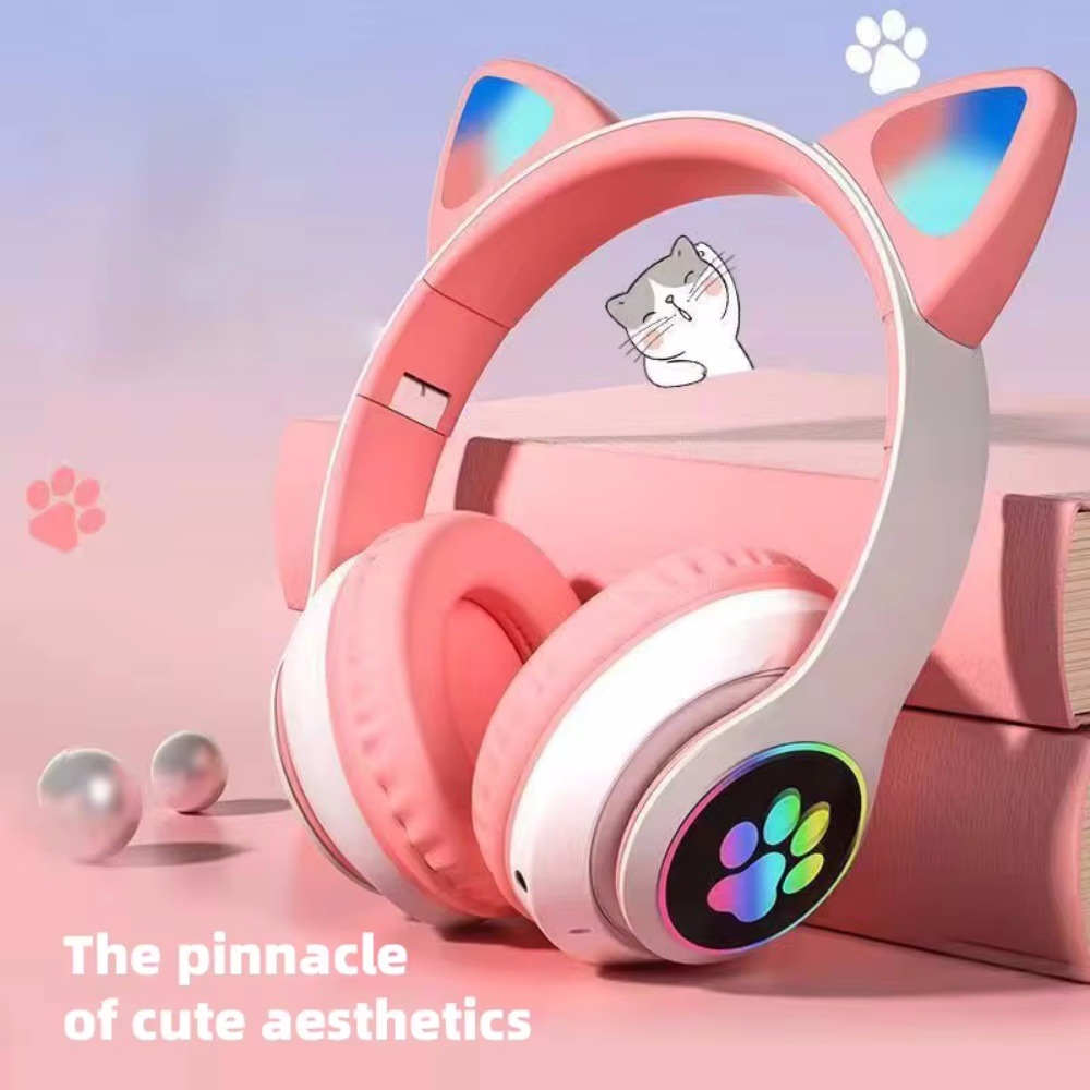 Cat Ear Bluetooth Headset Led - Casque Bluetooth sans fil pliable, écouteurs