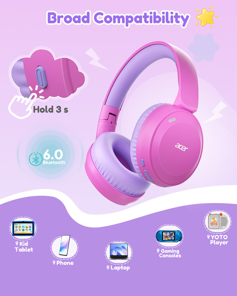 Casque Bluetooth 6.0 pour enfa - Anc Wireless Over Ear Headphones avis et prix